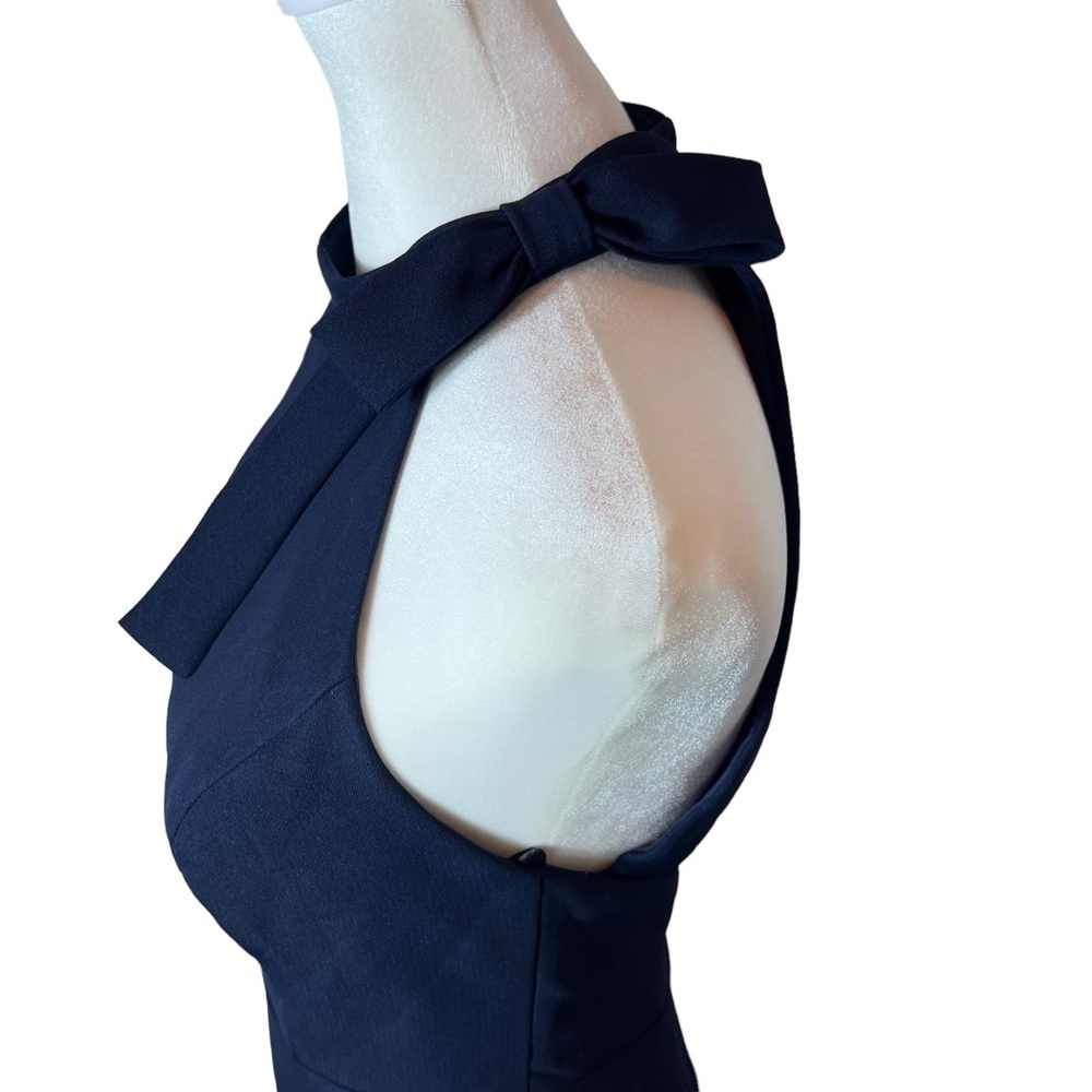 After Six Bow Neck Open Back Trumpet Gown Midnight Navy Maxi Dress, NWT, Size 14 - Picture 5 of 8